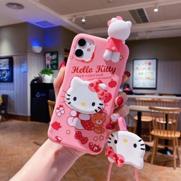 My Melody Hello Kitty For iPhone 6 6s 7 8 X Xs Max XR 11 12 13 14 15 Pro SE Max Case TPU Soft Phone Case With Holder Strap Rope - Image 14