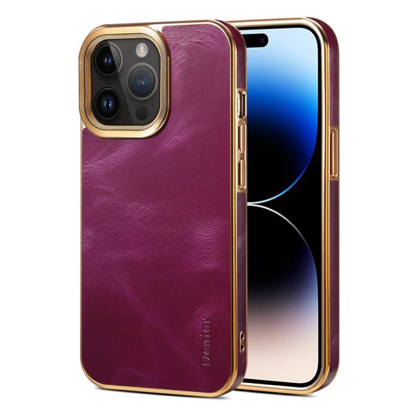 Electroplated Frame Genuine Leather Phone Case For IPhone 11 12 13 14 Pro Max