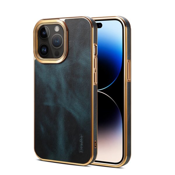 Electroplated Frame Genuine Leather Phone Case For IPhone 11 12 13 14 Pro Max - Image 2