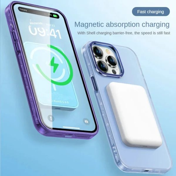 Original Matte Translucent Magnetic Phone Case For iPhone 14 13 Pro Max 14Plus For Magsafe Wireless Charging Hard Cover Funda - Image 5