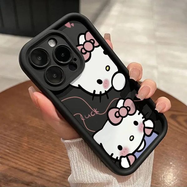 Original Sanrio Hello Kitty  Liquid Silicone Cases For iPhone 15 14 13 11 12 Pro Max XS XR 8 Plus Cute Soft Shockproof Cover Y2K - Image 5