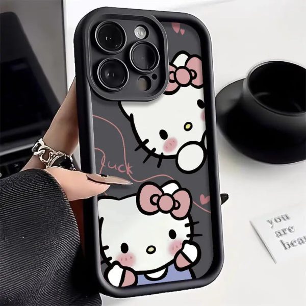 Original Sanrio Hello Kitty  Liquid Silicone Cases For iPhone 15 14 13 11 12 Pro Max XS XR 8 Plus Cute Soft Shockproof Cover Y2K - Image 4