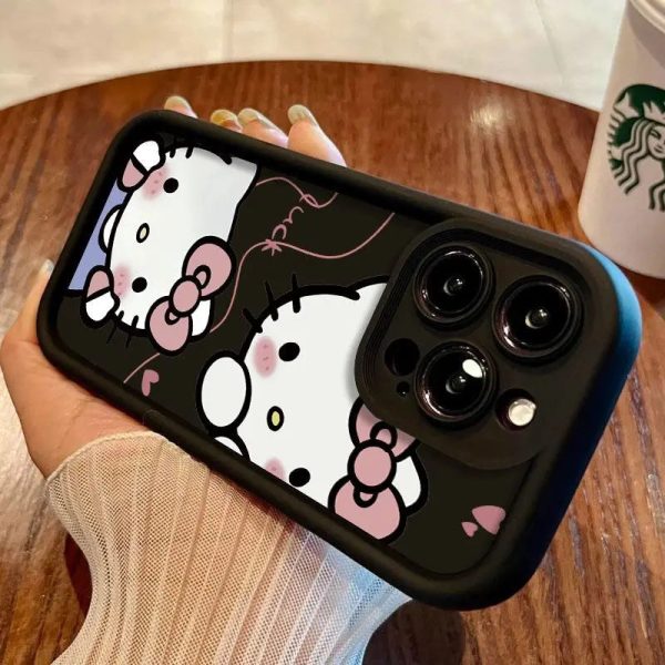 Original Sanrio Hello Kitty  Liquid Silicone Cases For iPhone 15 14 13 11 12 Pro Max XS XR 8 Plus Cute Soft Shockproof Cover Y2K - Image 2