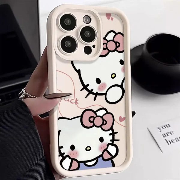 Original Sanrio Hello Kitty  Liquid Silicone Cases For iPhone 15 14 13 11 12 Pro Max XS XR 8 Plus Cute Soft Shockproof Cover Y2K - Image 3