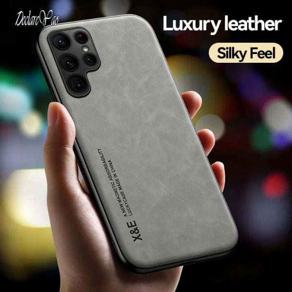 S20 S21 FE Cases Metal Slim Coque For Samsung Galaxy S20 S21 S22 S23 Ultra Case Covers Hard Leather Back Cover S8 S9 S10 Plus - Image 2