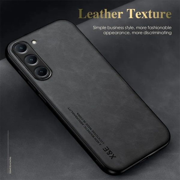 Sheepskin Leather Magnetic Case For Samsung Galaxy S23 S22 S21 FE S20 Plus Note 20 Ultra Coque Built-in Metal Plate Back Cover - Image 2