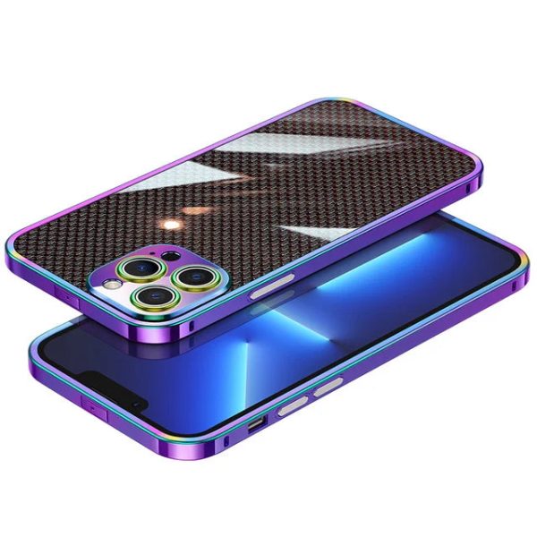 Stainless Steel Bumper Frame Carbon Fiber Case For iPhone 13 12 11 14 Pro Max 14Plus Metal Lens Protection Shockproof Hard Cover - Image 7