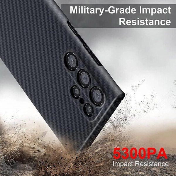 Ultra-Thin Kevlar Pure Carbon Fiber Phone Case For Samsung Galaxy S23 S24 Ultra Plus Commercial Aramid Fiber Shockproof Cover - Image 4