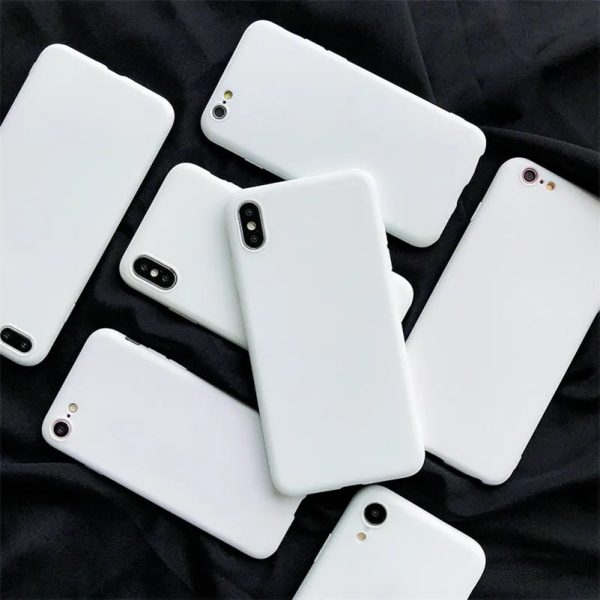 White Black Matte Coque For iPhone 12 11 Pro Xs Max XR X 6 6S 7 8 Plus SE 2020 Back Cover for iPhone 13 14 pro max Phone Case