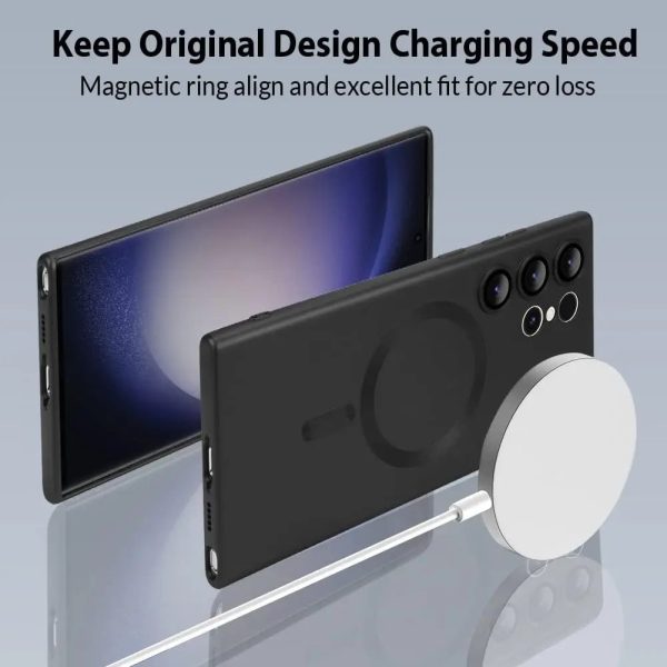 Wireless Charge Phone Case Cover For Samsung S23 S24 Ultra Plus Magsafe Magnetic Phone Silicone Soft Case for Galaxy S24 S 24 - Image 5