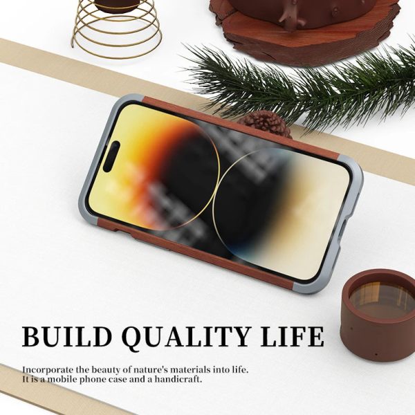 Wooden Metal Bumper Phone Cases For Iphone 15 14 13 12 Pro Max Pear Wood Shell For IPHON 11 Plus XS X XR XSmax Shockproof Cover - Image 3